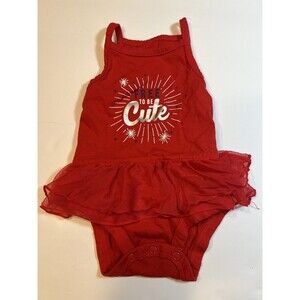 Carter's Baby Girls Free To Be Cute Tutu Bodysuit Red White Blue Sz 3m July 4th